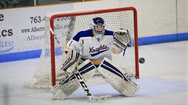 St. Michael-Albertville goalie Justin Damon is riding a seven-game winning streak and has shut out the Knights’ past four opponents.