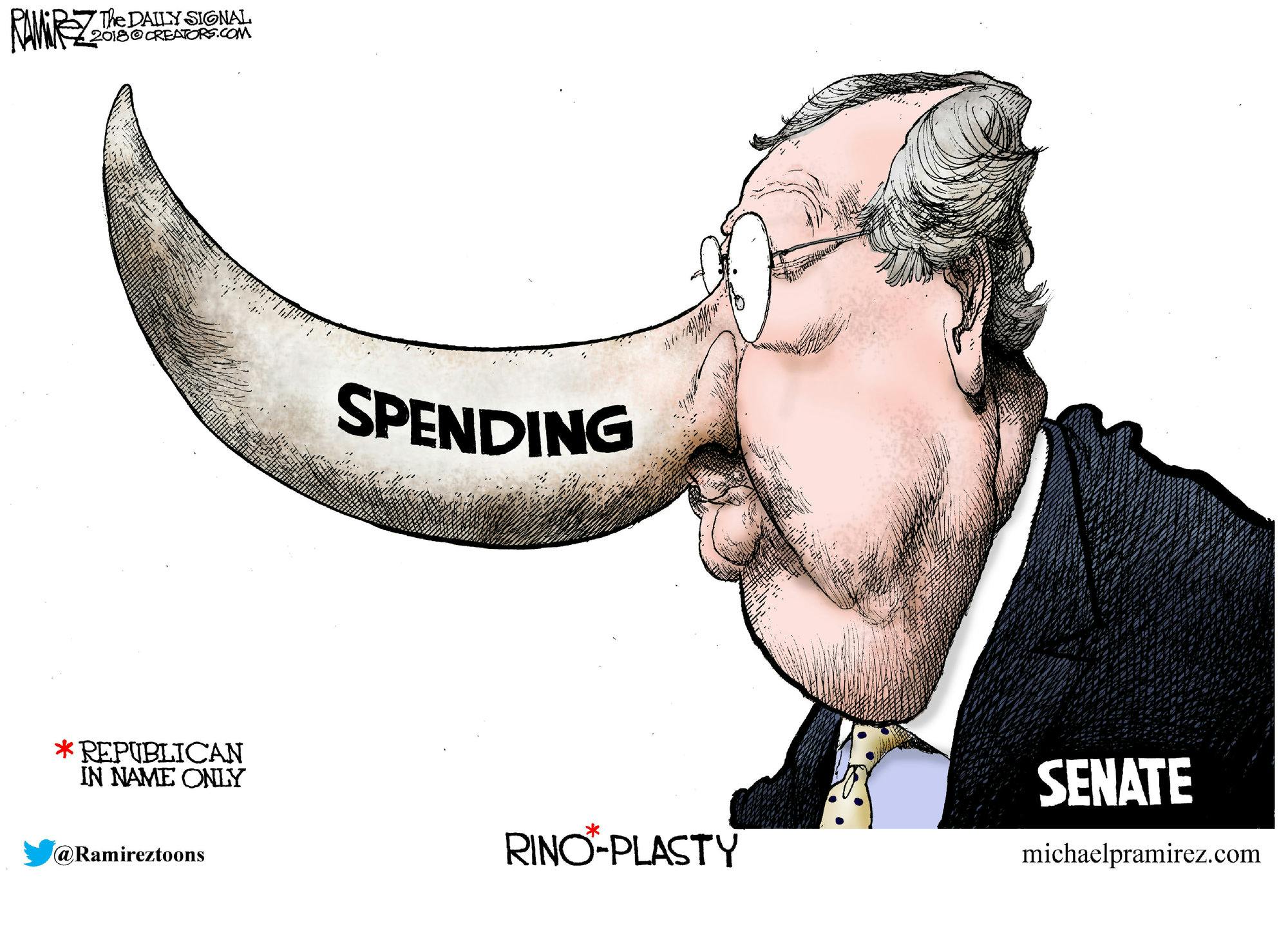 Editorial cartoon: Michael Ramirez on federal spending