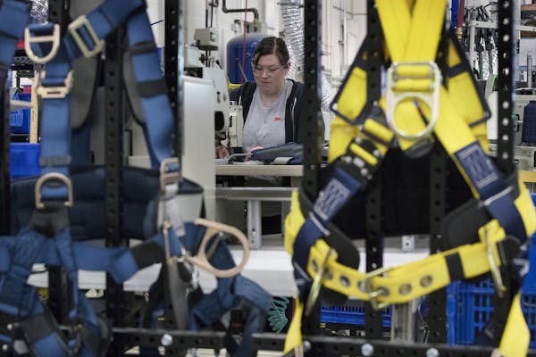 Manufacturing continues to grow in Minnesota. Pictured is a 3M plant in Red Wing that makes safety harnesses. (JERRY HOLT/Star Tribune file photo)