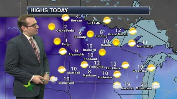 Evening forecast: Low of 0; clouds and bitterly cold