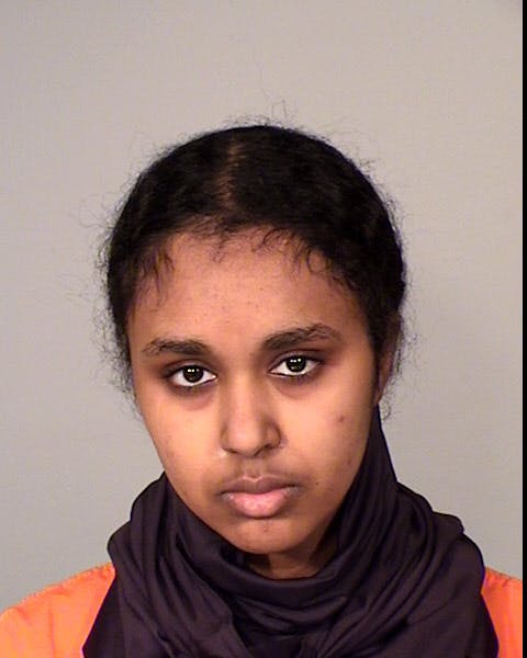 This photo provided by the Ramsey County Sheriff's Office shows Tnuza Jamal Hassan. A criminal complaint said Hassan, 19, a former student at St. Cath