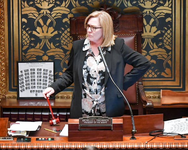Three minutes after the noon call of the chair, Lt. Gov. Michelle Fischbach waited for the DFL Senate members to come into the Senate chamber on Tuesd