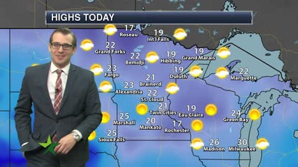Afternoon forecast: Mostly sunny, high of 21