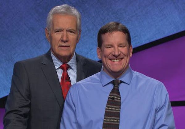Game show host Alex Trebek and “Jeopardy!” phenom Rob Worman, of Edina.