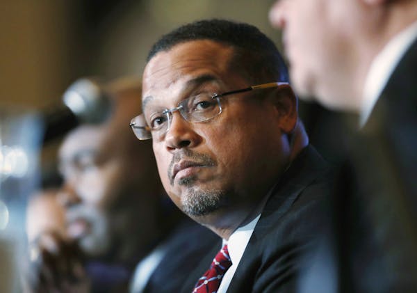 FILE - In this Dec. 2, 2016, file photo, Minnesota Rep. Keith Ellison listens during a forum on the future of the Democratic Party in Denver. Ellison 