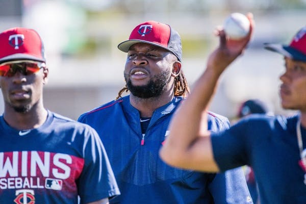 Miguel Sano was on the field Sunday at Twins' spring training.