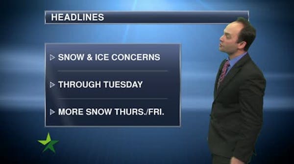 Morning forecast: Icy coating to one inch of snow today. High of 22.