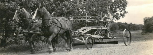 A two-horse team trotted down Elwell Grade, now known as Lexington Avenue, in the 1930s.