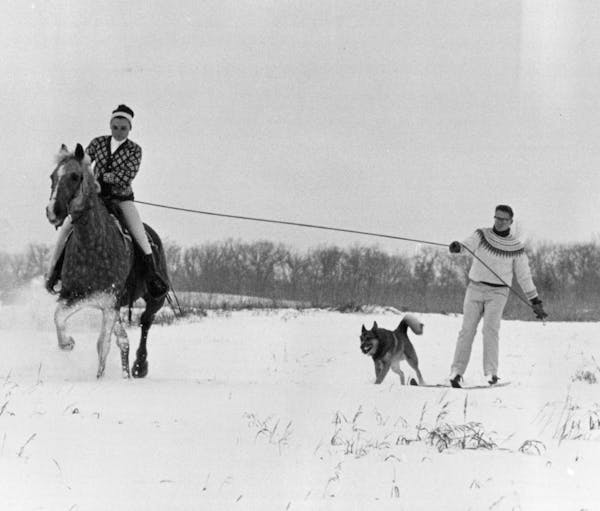 Skijoring in North Oaks in 1964.