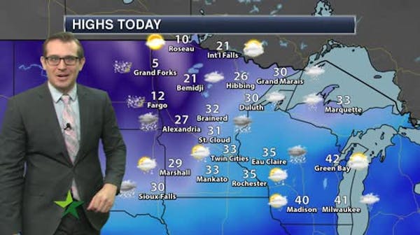 Afternoon forecast: Cloudy, high of 35