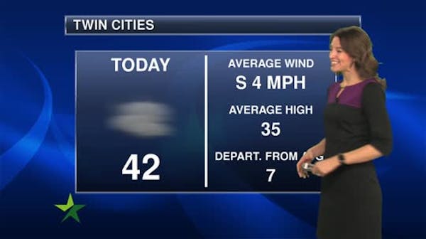 Morning forecast: Increasing clouds, high around 40