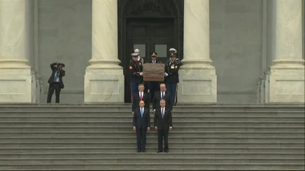 Billy Graham's casket carried from U.S. Capitol