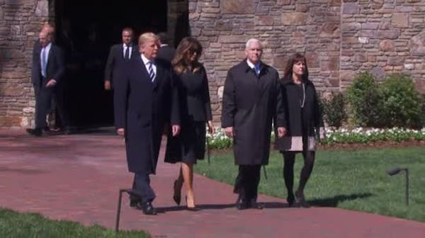 President Trump attends funeral for Billy Graham