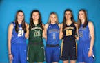 The Star Tribune All-Metro girls' basketball team (from left): Kallie Theisen, Wayzata; Carmen Backes, Chisago Lakes; Paige Bueckers, Hopkins; Emma Gr