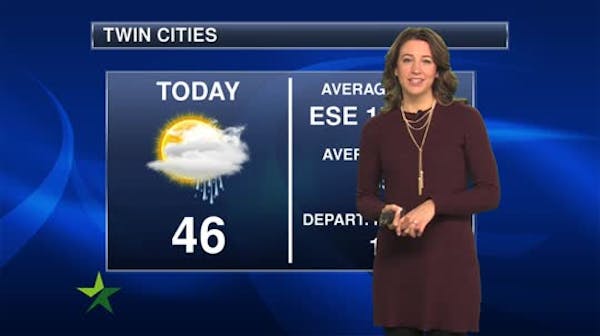 Morning forecast: Periods of rain, high of 44