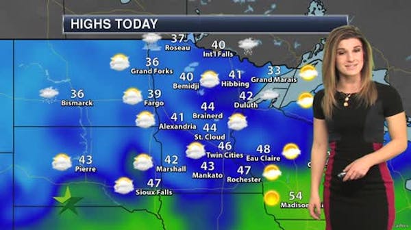 Morning forecast: Mostly sunny, high in mid-40s