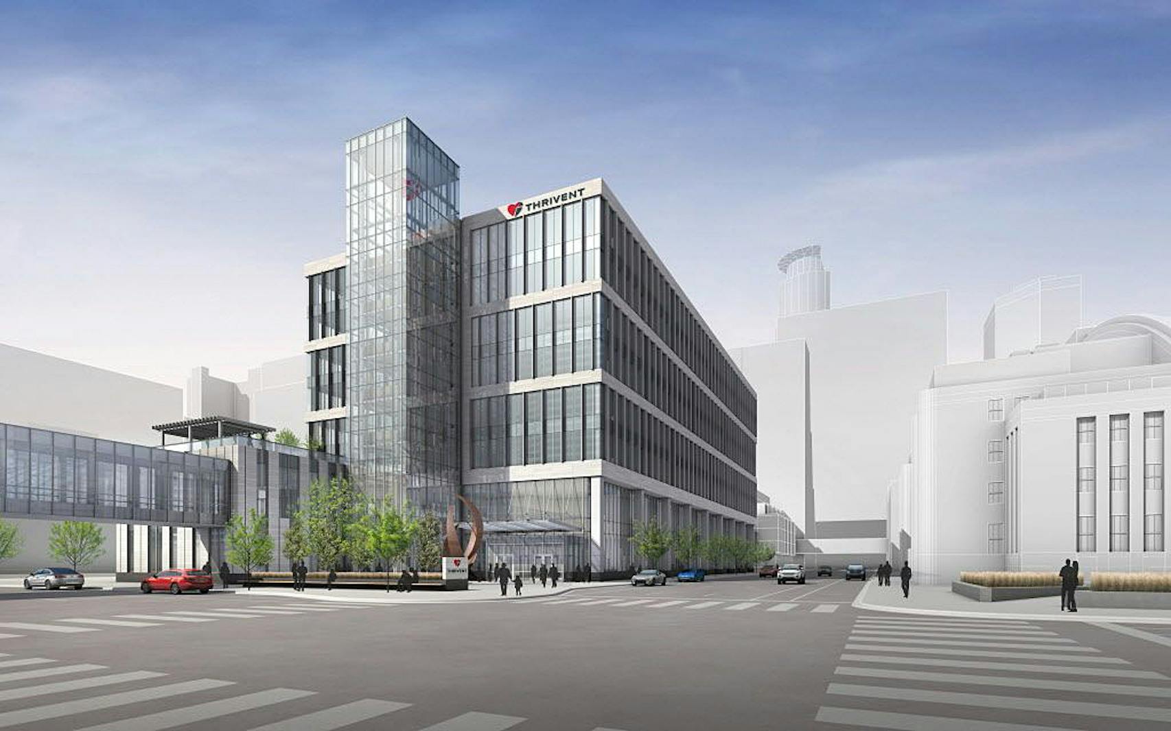 Thrivent Financial apartment development on block bounded by 6th and 7th streets and 5th and Portland avenues. 