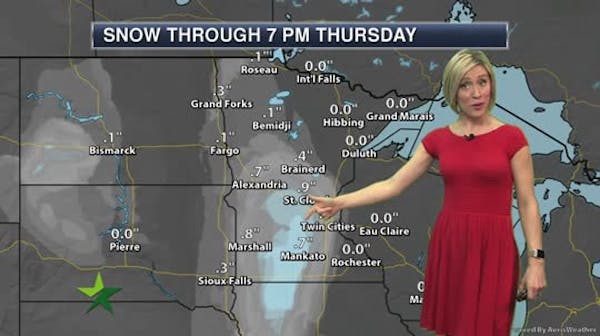 Evening forecast: Low of 25, with snow stopping early