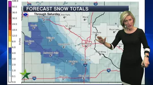Evening forecast: Snow likey to go south, west of Twin CIties