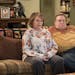 FILE - In this image released by ABC, Roseanne Barr, left, and John Goodman appear in a scene from the reboot of "Roseanne," premiering on Tuesday at 