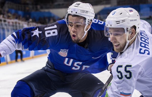 Jordan Greenway centered the top line and scored a goal in Team USA’s Olympic opener Wednesday.
