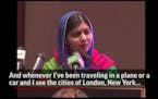 Malala overcome with emotion upon returning home