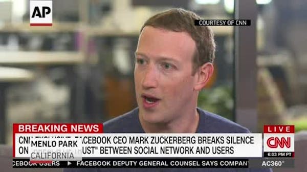 Zuckerberg: 'Sorry' for 'major breach of trust'