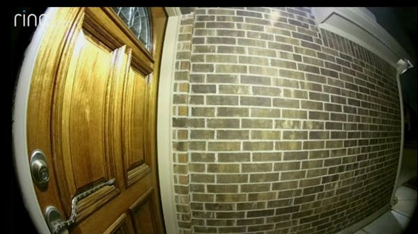 Doorbell cam captures snake slithering on front door in Texas