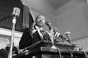 FILE - In this 1960 file photo, Martin Luther King Jr. speaks in Atlanta. The civil rights leader had carried the banner for the causes of social just