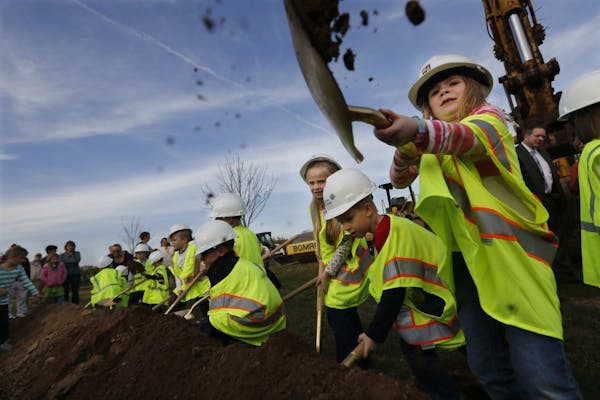 At the Mahtomedi Athletic Fields, a groundbreaking ceremony was held for the the new Wildwood Elementary site in fall 2013.