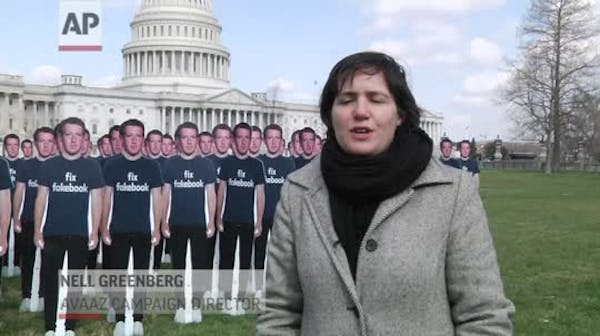 Facebook critics demonstrate on Capitol Hill
