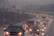 Traffic in the Twin Cities was slowed by snowfall in this file photo.