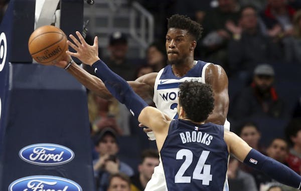 The Timberwolves' Jimmy Butler is among the veteran players who helped Minnesota reach the playoffs for the first time in 14 years.