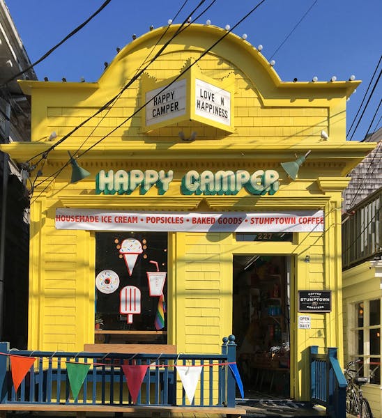 A cheerful ice cream shop adds to the color of Provincetown.