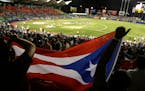 Fans at the Hiram Bithorn Stadium in San Juan, Puerto Rico