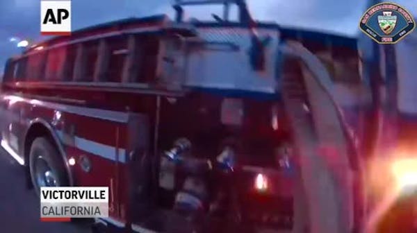 Bodycam shows firefighter inside burning California home