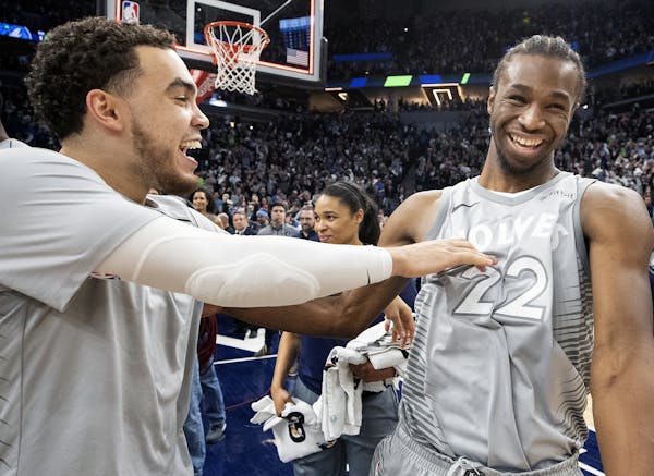 Tyus Jones and Andrew Wiggins are just two of the Timberwolves who will appear in their first playoff game Sunday.