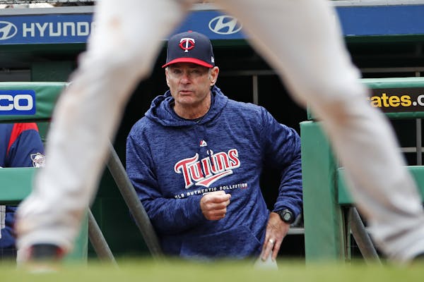 Twins manager Paul Molitor watched during Monday’s 5-4 loss to the Pirates in Pittsburgh.