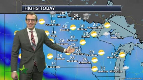 Afternoon forecast: Here comes the cold; high 28
