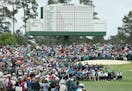 Marc Leishman hits from the 3rd tee during the third round of the Masters Tournament on Saturday