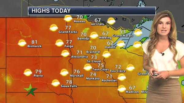 Afternoon forecast: Sunny, high in mid-70s