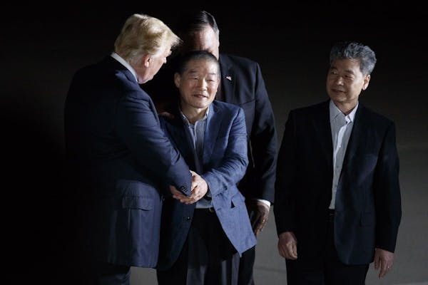 President Trump welcomes three freed detainees