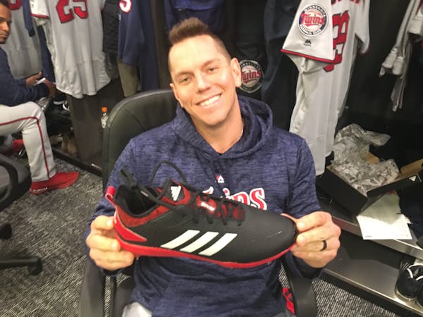 Logan Morrison showed off some of his "legal" cleats.