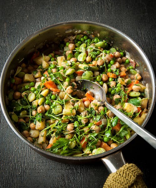 Braised Vegetables With Chickpeas.