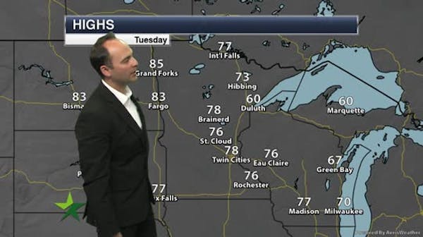 Afternoon forecast: Summery, high 86