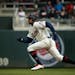 Minnesota Twins center fielder Byron Buxton (25) stole third base in the second inning.