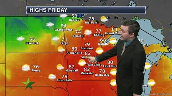 Afternoon forecast: Partly sunny, high 82