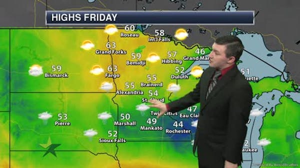 Afternoon forecast: Cloudy and cool; high 50