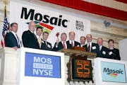 The Mosaic Co. is welcomed to the New York Stock Exchange to ring the closing bell in New York in 2004.