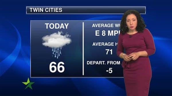 Afternoon forecast: Spotty showers, mid-60s